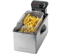 Clatronic FR 3586 Edelstahl-Fritteuse 2,5L Perfekt für Pommes Frittes u. Nuggets, geruchsarmes frittieren, Schnelle Erhitzung Thermostat stufenlos einstellbar, Inox