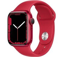 Apple Watch Series 7 (GPS, 41 mm) — sarkans alumīnija korpuss ar sarkanu sporta siksnu (atjaunots)