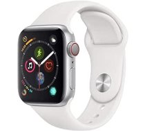 Apple Watch Series 4 40 mm (GPS + Cellular) — Aluminiumgehäuse Silber Weiß Sportarmband (Generalüberholt) ANEB07P8VFKVVT