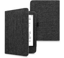 kwmobile Flip Case saderīgs ar Amazon Kindle Paperwhite (11. paaudze — 2021. gads) — priekšējā kabatas rokas siksna — tumši pelēka