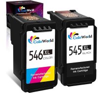 ColoWorld PG-545XL CL-546XL Melnās krāsas tintes kasetnes Multipack for Canon printeru kasetnēm 545 546 Canon Pixma TS3351 TS3451 MX495 TR4551 TR4550 TS3350 MG255510s551. 50 MG3050 printeri ANEB07R6KTCJ4T