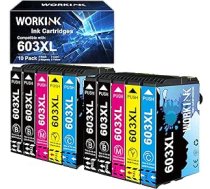 WorkInk 10 kasetnes saderīgas ar Epson 603 603XL printeru kasetnēm Multipack for Expression Home XP-2100 XP-2105 XP-3100 XP-3105 XP-4100 XP-4105, Workforce WF-2810 WF-2835 WF-2835 WF-2835 ANEB09CZ6GQRMT