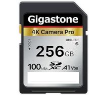 Gigastone 256 GB SDXC atmiņas karte 4K Camera Pro sērijas pārsūtīšanas ātrums līdz 100 MB/s Savietojams ar kameru Canon Nikon Sony videokameru A1 V30 UHS-I Class 10 4K UHD video