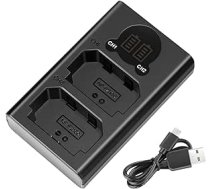 NEEWER Dual USB LadegerГ¤t saderД«gs ar Sony NP-FZ100 Akku, saderД«gs ar Sony ZV-E1, FX3, FX30, A1, A9 II, A7R V, A7S III, A7 IV, A6600, A7C kamerДЃm, entworfen mitru LCD displeju, ekrДЃna ekrДЃnu.