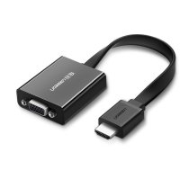 Adapteris HDMI - VGA micro USB AUX audio 3,5 mm mini ligzda, melna
