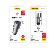 Dudao USB auto lādētājs USB-C PD QC 22.5W pelēks