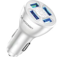 Auto lādētājs 50W 4x USB-A QC balts