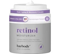 Baebody Retinol mitrinošs krēms sejai un acu zonai – ar 2,5% aktīvo retinolu, hialuronskābi, vitamīnu E. Pretnovecošanās formula samazina grumbiņas un smalkās krunciņas. Labākais dienas un nakts krēms, 50 ml (1,7 Fl.Oz) -