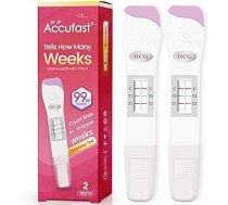 Accufast 2 x grūtniecības tests ar nedēļas noteikšanu - pastāstiet, cik grūtniecības nedēļu, 25 mIU/ml hCG līmeņa tests 1-4 grūtniecības nedēļām - vācu rokasgrāmata ANEB0BHV9RKQ7T