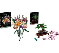 LEGO 10280 ikonu pušķis un 10281 ikonas pundurkociņš, mākslīgo augu komplekts amatniecībai pieaugušajiem, telpu dekorēšana, ideja dāvanai, botānikas kolekcija, mājas dekorēšana ANEB09CZG963JT