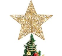 STOBOK Ziemassvētku eglītes zvaigznes gaismekļi Ziemassvētku eglītes galotnes Tree topper koku rotājumi mirdzoši koku vainaga lampa, ornaments ballītei mājas dekors