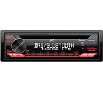 JVC KD-DB622BT CD automašīnas radio ar DAB+ un Bluetooth brīvroku komplektu (skaņas procesors, USB, AUX-In, Spotify vadība, 4 x 50 vati, sarkanās pogas apgaismojums, bez antenas)