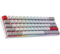 Newmen GM610 60% tastatūra, mehāniskā bezvadu TKL spēļu tastatūra, Bluetooth/C tipa uzlādējama NKRO ar papildu taustiņu uzgali komplektu, RGB fona apgaismojums QWERTY, operētājsistēmai Windows/Mac (sarkans slēdzis)