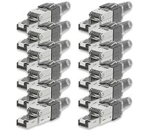 12 tīkla savienotāju komplekts Cat 7 Bez instrumentiem CAT7 CAT7A RJ45 LAN UTP kabeļa savienotājs pelēks bez rīkiem CAT6a CAT6 CAT5 instalācijas kabelis Patch Cable Tīkla kabelis bez instrumentiem modulārais spraudnis