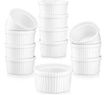 MALACASA Ramekin.dish sērijas porcelāna kastroļu trauki, kūku veidnes, bļodas, mini suflē veidnes, smalkmaizīšu formiņas, cepamās krūzes, krāsu gradients, zils, sarkans, zaļš, oranžs, krēmbalts