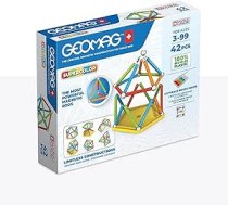 Geomag, Supercolor pārstrādātas magnētiskās konstrukcijas, krāsaini stieņi un paneļi, 42 gabalu iepakojums, 100% pārstrādāta plastmasa