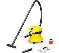Kärcher WD 2 Plus V-12/4/18/C mitrais/sausais putekļsūcējs ar kasetnes filtru, vilnas filtra maisiņš, 1000 W, plastmasas tvertne: 12 L, sūkšanas šļūtene: 1,8 m, pūšanas funkcija, grīdas un spraugas uzgalis, melns ,