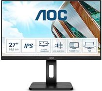 AOC 27P2Q — 27 collu FHD monitors, regulējams augstums (1920 x 1080, 75 Hz, VGA, DVI, HDMI, DisplayPort, USB centrmezgls) melns ANEB086X4D3NKT