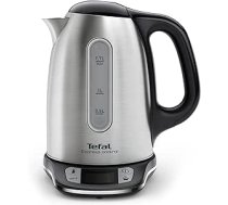 Tefal Kabelloser Wasserkocher aus Edelstahl, 1,7 l, 2400 W, 7 Temperaturen einstellbar von 60 bis 100°, Digitalbildschirm, Warmhalten 60 min, Express Control KI240D10