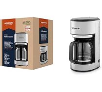 GRUNDIG KM5620 Kaffemaschine, 1000W, 10 Tassen (1,25l), 1000, Edelstahl/Schwarz