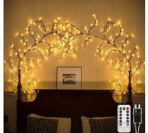 Ciskotu izgaismots vītolu vīnogulājs, vītolu koka lampas ar kontaktdakšu, 144 gaismas diodes Willow Vine LED koks, mirdzošs koks sienu dekorēšanai, guļamistaba, mākslīgie gaismas zari iekštelpu sienu dekorēšanai