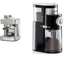 Rommelsbacher espresso automāts EKS 2010 — filtra ieliktnis 1 vai 2 tasītēm, pirmsgatavošanas funkcija, 19 bāru sūkņa spiediens un kafijas dzirnaviņas EKM 200, 2–12 porcijas, 110 vati, melna ANEB0BLC4ZG1TT
