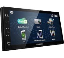 KENWOOD DMX129DAB — 17,3 cm (6,8 collas) digitālās multivides AV uztvērējs ar ātro sāknēšanu un Android USB spoguļošanu (4 x 50 W, DSP, DAB+/FM, BT, 3 priekšizvads 2 V, USB, iPod/iPhone vadība)