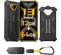 Ulefone Armor X13 Outdoor mobilais tālrunis 12G + 64GB ROM/SD-256GB Android 13 Outdoor viedtālrunis bez līguma 6320mAh kamera 50MP + 24MP + 8MP Dual SIM IP68 viedtālrunis 2024 NFC Orange