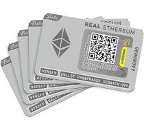Ballet Real Ethereum (ETH), 5 pack — vienkāršākā saldētavas karte kriptovalūtām, aparatūras maciņš ar atbalstu vairākām kriptovalūtām ANEB0854CZZHDT
