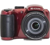 KODAK PIXPRO Astro Zoom AZ255-RD 16MP digitālā kamera ar 25x optisko tālummaiņu, 24mm platleņķi, 1080P Full HD video un 3" LCD — sarkans