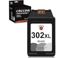 COCCINK 302XL (1 melns) izgatavotas tintes kasetnes, kas paredzētas HP 302 XL, Envy 4527 4520 4524 4523 DeskJet 1110 3630 2130 3636 3632 3637 t 2138 3 3 8 3 3 3 8 3 4 4650 5230 5232 Printeris