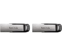 SanDisk Ultra Flair USB 3.0 zibatmiņas disks 64 GB (izturīgs un elegants metāla korpuss, paroles aizsardzība, lasīšanas ātrums 150 MB/s) Melns (2 pakojumā) ANEB0CFX5JDPPT