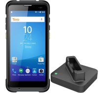 Tera Android svītrkoda skeneris ar uzlādes staciju 5,5 collu pārnēsājams rokas mobilais dators PDA ar 1D 2D QR skeneri Android 9 Zebra SE4710 NFC Wi-Fi GPS BT HD displejs loģistikai P166