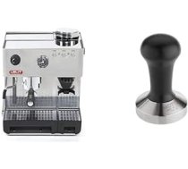 Lelit Anita PL042EMI pusprofesionāls kafijas automāts ar iebūvētu kafijas dzirnaviņas, nerūsējošais tērauds, 2,7 litri, tērauds un Motta 8100/B no nerūsējošā tērauda, plakans ar melnu īsta koka rokturi, 58 mm ANEB08R3SPB6HT