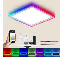 BLNAN Smart RGB LED griestu gaisma, regulējama 24 W, WiFi griestu gaisma ar lietotņu vadību un tālvadības pulti, saderīga ar Alexa Google Home, viesistaba, guļamistaba, bērnu istaba, ēdamistaba, 32 cm ANEB0C6TQTYHWT