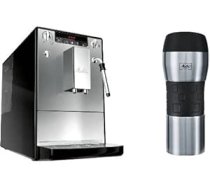 Melitta E 953-102 kafijas automāts Caffeo Solo & Milk ar piena putu sprauslu sudrabains + Melitta 206056 izolēta dzeramā krūze