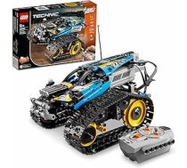 LEGO® Technic™ 42095 ar tālvadību vadāma triku sacīkšu rotaļlieta, pilnībā motorizēts 2-in-1 modeļu sacīkšu braucējs ar jaudas funkcijām no sacīkšu automašīnu kolekcijas