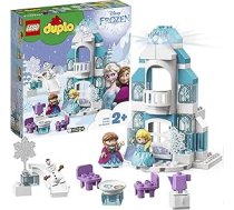 LEGO Duplo 10899 Elzas ledus pils no Frozen, celtniecības komplekts ar mirdzošu akmeni, princeses Elzas un Annas mini rotaļlietas un sniegavīra figūra, rotaļu komplekts zēniem un meitenēm no 2 gadu vecuma