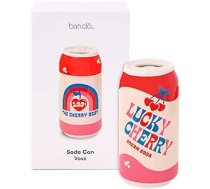ban.do Maza dekoratīvā vāze, krāsaina keramikas vāze, plauktu dekorēšana mājām vai birojam, vintage iedvesmota limonādes skārda, Lucky Cherry krējuma soda