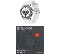 Samsung Galaxy Watch4 Classic, apaļš LTE viedpulkstenis, Wear OS, rotējošs rāmis, fitnesa pulkstenis, 42 mm, sudraba krāsa, Vodafone eSIM ANEB0B5DMQRL4T