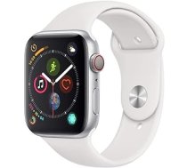 Apple Watch Series 4 44 mm (GPS + Cellular) — Aluminiumgehäuse Silber Weiß Sportarmband (Generalüberholt) ANEB081QSDWSCT