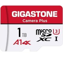 Gigastone 1TB Micro SD karte, Camera Plus, GoPro, darbības kamera, sporta kamera, A1 Run lietotne viedtālrunim, saderīgs ar Nintendo Switch, 100 MB/s, 4K video ierakstīšana, Micro SDXC UHS-I A1 U3, 10. klase ANEB0BP2JX6L3T