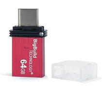 BigBuild tehnoloģija 64 GB sarkans divu C tipa diskdziņu OTG USB atmiņas karte, kas ir saderīga ar Amazon Fire HD 10, Amazon Fire HD 10 Plus planšetdatoru ANEB09C3S6SGHT