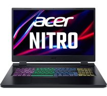 Acer Nitro 5 (AN517-55-7656) spēļu klēpjdators | 17,3 collu FHD 144 Hz displejs | Intel Core i7-12700H | 16 GB RAM | 512 GB SSD | NVIDIA GeForce RTX 4050 | Windows 11 | QWERTZ tastatūra | Melna ANEB0BVW46RH3T
