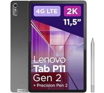 Lenovo Tab P11 (2. paaudzes) planšetdators 4G — displejs 11,5 collu 2K (MediaTek Helio G99, atmiņa 128 GB, paplašināma līdz 1 TB, RAM 4 GB, WiFi + LTE, JBL skaļrunis) Storm Grey, Precision Pen 2 collas ANEB0C4PTSJSWT