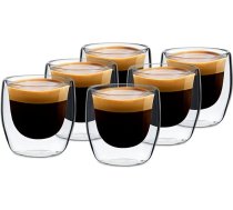 GLASWERK Design espresso tasīšu komplekts (6 x 80 ml) | 80 ml Espresso krūzes ar dubultām sienām | Divsienu borsilikāta brilles | Espresso glāžu komplekts Drošs trauku mazgājamajā mašīnā ANEB0B216JHG8T