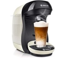 Tassimo Happy kapsulu automāts TAS1007 Bosch kafijas automāts, vairāk nekā 70 dzērienu, pilnībā automātisks, piemērots visām krūzēm, vietu taupošs, 1400 vati, krējums/antracīts