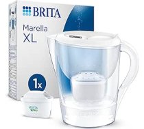 BRITA ūdens filtra krūze Marella XL White (3,5 l) ar 1x Maxtra Pro universālo kārtridžu - filtrs kaļķakmens, hlora, svina, vara un garšu traucējošu vielu samazināšanai ūdenī