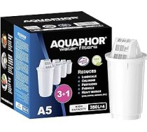 AQUAPHOR filtra kasetne A5 Pack 3+1 I Filtri kaļķakmens un hloru, kā arī smagos metālus un citas vielas I 350 L dzidrs ūdens I ar AQUALEN tehnoloģiju I labākam ēdienam un dzērieniem I aizsargā
