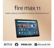 Iepazīstinām ar Amazon Fire Max 11 planšetdatoru, mūsu jaudīgāko planšetdatoru, spilgtu 11 collu displeju, astoņu kodolu procesoru, 4 GB RAM, 14 stundu akumulatora darbības laiku, 64 GB, pelēku, ar reklāmām